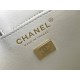 Chanel 22S Small Barrel Bag White Champagne Gold Hardware Caviar Leather Hass Factory leather 16x15x9cm