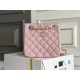 Chanel 22S Small Barrel Bag Pink Champagne Gold Hardware Caviar Leather Hass Factory leather 16x15x9cm