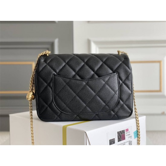 Chanel Classic Flap bag Heart Shaped Black with Gold Hardware Large Size 24 Caviar Leather Hass Factory leather 24cm