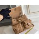 Chanel 23P Vintage Double Pocket Backpack Apricot Champagne Gold Hardware Caviar Leather Hass Factory leather 18x17x10cm