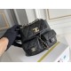 Chanel 23P Vintage Double Pocket Backpack Black Champagne Gold Hardware Small Size Caviar Leather Hass Factory leather 18x17x10cm