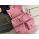 Chanel 23A Vintage Double Pocket Backpack Pink Champagne Gold Hardware Medium Size Calfskin Leather Hass Factory leather 21x20x12cm