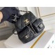 Chanel 23A Double Pocket Vintage Backpack Black Champagne Gold Hardware Small Size Calfskin Leather Hass Factory leather 18x17x10cm