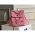 Chanel 23C Duma Backpack Pink Champagne Gold Hardware Small Size Calfskin Leather Hass Factory leather 19x18x12cm