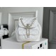 Chanel 22A Duma Backpack White Champagne Gold Hardware Small Size Lambskin Leather Hass Factory leather 18x18x12cm