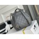 Chanel 22A Duma Backpack Gray Champagne Gold Hardware Small Size Lambskin Leather Hass Factory leather 18x18x12cm