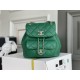 Chanel 22A Duma Backpack Green Champagne Gold Hardware Small Size Lambskin Leather Hass Factory leather 18x18x12cm