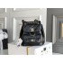 Chanel 2022cc Small Backpack Black Champagne Gold Hardware Calfskin Leather Hass Factory leather 18x18x12cm