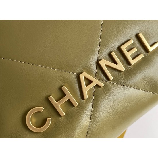 Chanel 23A Chanel 22 Mini Avocado Green Gold Hardware Calfskin Leather Hass Factory leather 19x20x6cm