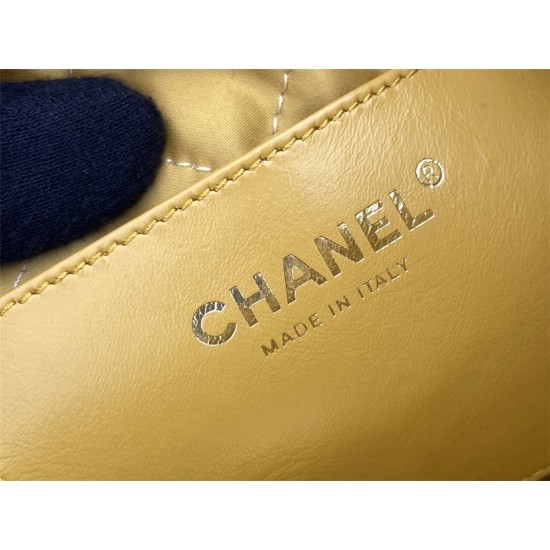 Chanel 23A Chanel 22 Mini Mango Yellow Gold Hardware Calfskin Leather Hass Factory leather 19x20x6cm