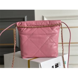 Chanel 23 Chanel 22 Mini Coral Pink Gold Hardware Calfskin Leather Hass Factory leather 19x20x6cm