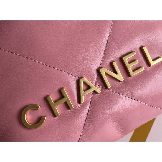 Chanel 23 Chanel 22 Mini Coral Pink Gold Hardware Calfskin Leather Hass Factory leather 19x20x6cm