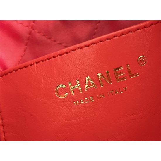 Chanel 23S Chanel 22 Mini Peach Pink Gold Hardware Calfskin Leather Hass Factory leather 19x20x6cm