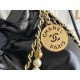 Chanel 23S Chanel 22 Mini Black Pearl Chain Gold Hardware Calfskin Leather Hass Factory leather 19x20x6cm