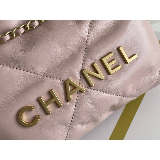 Chanel 23S Chanel 22 Mini Pink Gold Hardware Calfskin Leather Hass Factory leather 19x20x6cm