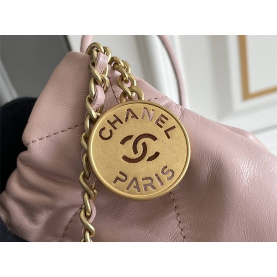 Chanel 23S Chanel 22 Mini Pink Gold Hardware Calfskin Leather Hass Factory leather 19x20x6cm