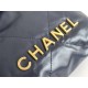 Chanel 23S Chanel 22 Mini Deep Blue Gold Hardware Calfskin Leather Hass Factory leather 19x20x6cm