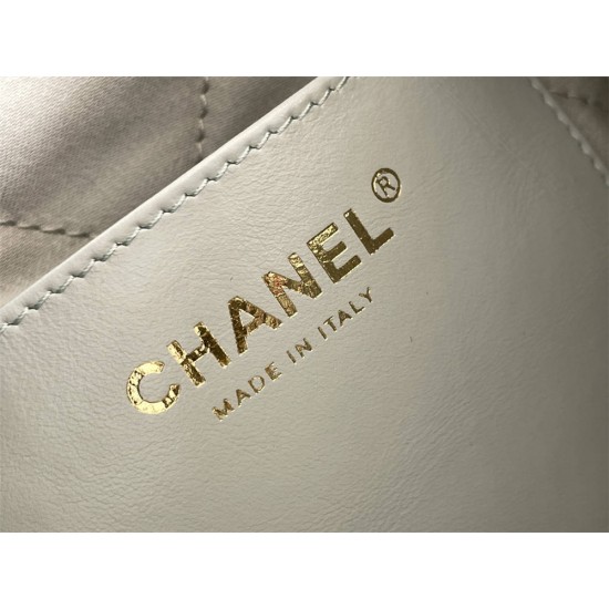 Chanel 23C Chanel 22 Mini Mist Blue Gold Hardware Calfskin Leather Hass Factory leather 19x20x6cm