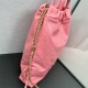 Chanel 22S Chanel 22 Small Double Shoulder Bag Peach Pink Gold Hardware Calfskin Leather Hass Factory leather 51x40x9cm