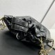 Chanel 22S Chanel 22 Small Double Shoulder Bag Black Gold Hardware Calfskin Leather Hass Factory leather 51x40x9cm