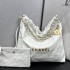 Chanel 22S Chanel 22 Bag Medium Size 39 White Gold Hardware Calfskin Leather Hass Factory leather 39cm