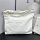 Chanel 22S Chanel 22 Bag Medium Size 39 White Gold Hardware Calfskin Leather Hass Factory leather 39cm