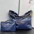 Chanel 22S Chanel 22 Bag Medium Size 39 Blue Gold Hardware Calfskin Leather Hass Factory leather 39cm