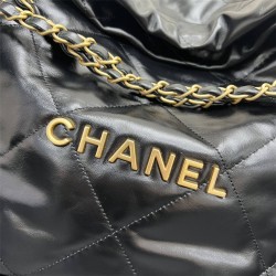 Chanel 22S Chanel 22 Bag Large Size 48 Black Gold Hardware Calfskin Leather Hass Factory leather 48cm