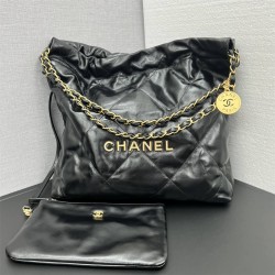 Chanel 22S Chanel 22 Bag Small Size 35 Black Gold Hardware Calfskin Leather Hass Factory leather 35cm