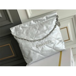 Chanel 22B Chanel 22 Bag Silver Hardware Small Size 37 Silver Hardware Calfskin Leather Hass Factory leather 35x37x7cm