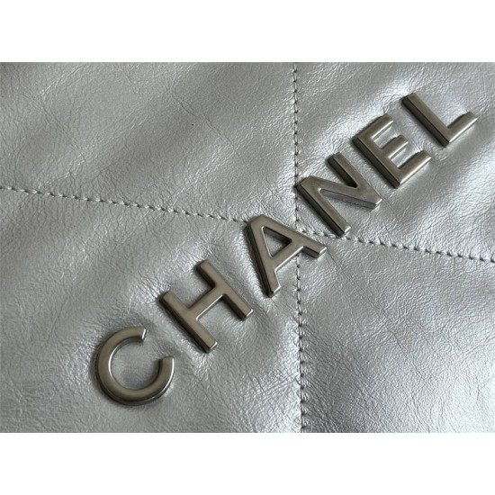 Chanel 22B Chanel 22 Bag Silver Hardware Small Size 37 Silver Hardware Calfskin Leather Hass Factory leather 35x37x7cm