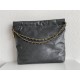 Chanel 22S Chanel 22 Bag Gray Small Size 37 Gold Hardware Calfskin Leather Hass Factory leather 35x37x7cm