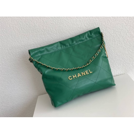 Chanel 22S Chanel 22 Bag Green Small Size 37 Gold Hardware Calfskin Leather Hass Factory leather 35x37x7cm