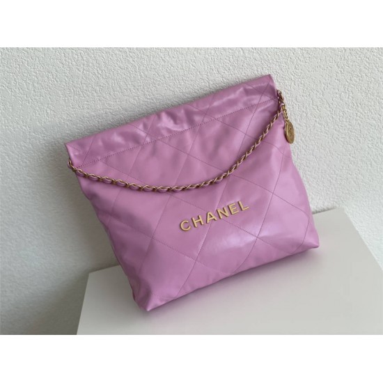 Chanel 22S Chanel 22 Bag Light Purple Small Size 37 Gold Hardware Calfskin Leather Hass Factory leather 35x37x7cm