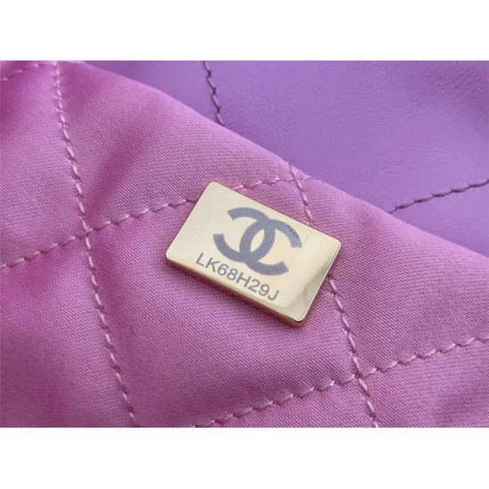 Chanel 22S Chanel 22 Bag Light Purple Small Size 37 Gold Hardware Calfskin Leather Hass Factory leather 35x37x7cm