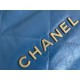 Chanel 22S Chanel 22 Bag Light Blue Small Size 37 Gold Hardware Calfskin Leather Hass Factory leather 35x37x7cm