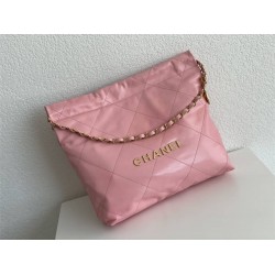 Chanel 22S Chanel 22 Bag Light Pink Small Size 37 Gold Hardware Calfskin Leather Hass Factory leather 35x37x7cm