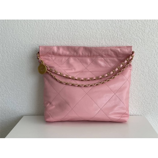 Chanel 22S Chanel 22 Bag Light Pink Small Size 37 Gold Hardware Calfskin Leather Hass Factory leather 35x37x7cm