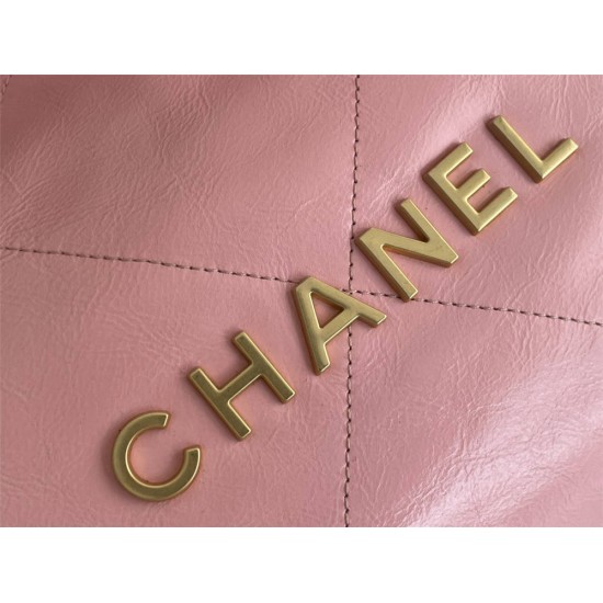 Chanel 22S Chanel 22 Bag Light Pink Small Size 37 Gold Hardware Calfskin Leather Hass Factory leather 35x37x7cm