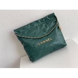 Chanel 22S Chanel 22 Bag Green Small Size 37 Gold Hardware Calfskin Leather Hass Factory leather 35x37x7cm