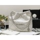 Chanel 22S Chanel 22 Bag White Small Size 30 Silver Hardware Calfskin Leather Hass Factory leather 30x37x8cm