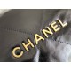 Chanel 22K Chanel 22 Bag Black with Black Lines Small Size 37 Gold Hardware Calfskin Leather Hass Factory leather 35x37x7cm