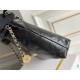 Chanel 23A Chanel 22 Bag Black with Hand Grab Wrinkles Small Size 37 Gold Hardware Calfskin Leather Hass Factory leather 35x37x7cm