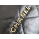 Chanel 23A Chanel 22 Bag Black with Hand Grab Wrinkles Small Size 37 Gold Hardware Calfskin Leather Hass Factory leather 35x37x7cm