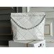 Chanel 22K 22 Bag in white with black lines, small size 37, gold-tone hardware, calfskin leather, Hass Factory leather, 35x37x7cm