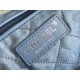 Chanel 23C 22 Bag, medium size, denim fabric, silver-tone hardware, 38x42x8cm