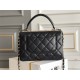 Chanel 23S Trendy CC in medium size 25, black, lambskin, light gold-tone hardware, Hass Factory leather, 17x25x12cm