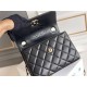 Chanel 23S Trendy CC in medium size 25, black, lambskin, light gold-tone hardware, Hass Factory leather, 17x25x12cm