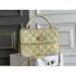 Chanel 23S Trendy CC in medium size 25, light yellow, lambskin, light gold-tone hardware, Hass Factory leather, 17x25x12cm