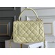 Chanel 23S Trendy CC in medium size 25, light yellow, lambskin, light gold-tone hardware, Hass Factory leather, 17x25x12cm